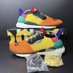 Adidas Men's Size 10.5 Solar HU Glide x Pharrell Bold Gold 2018 Human Yellow Red